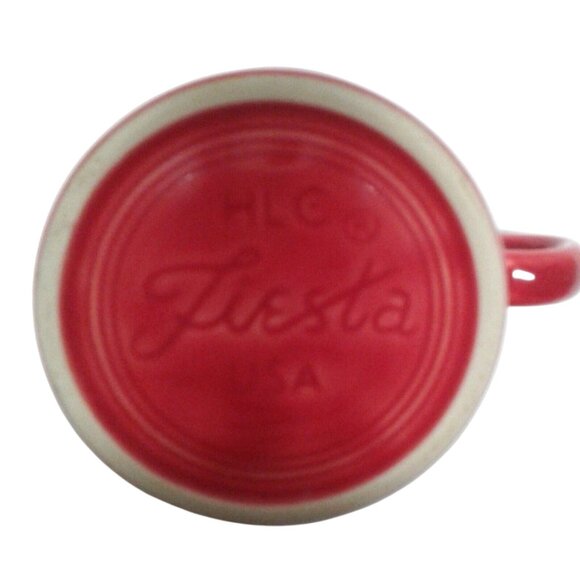 Fiesta HLC USA Vibrant Red Ceramic Coffee Mug Fiestaware Drinkware O Ring - Picture 5 of 5